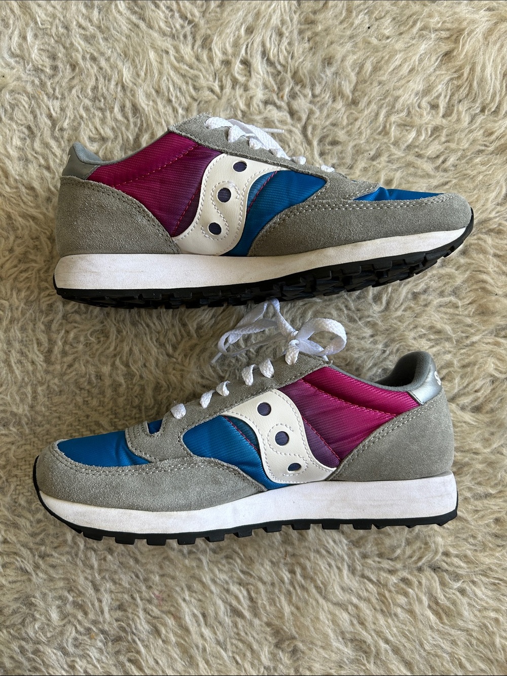 Saucony Blue and Pink Women's Athletic Sneakers - Gray Accents